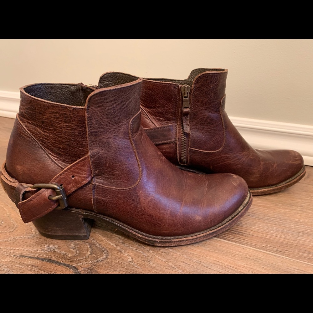 J.B Dillon genuine brown leather booties